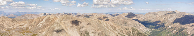Photograph of view from the top of Mount Elbert, Colorado, by Peter Free.